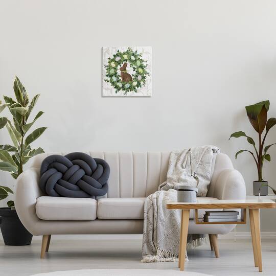 Stupell Industries Spring Easter Egg Wreath Canvas Wall Art